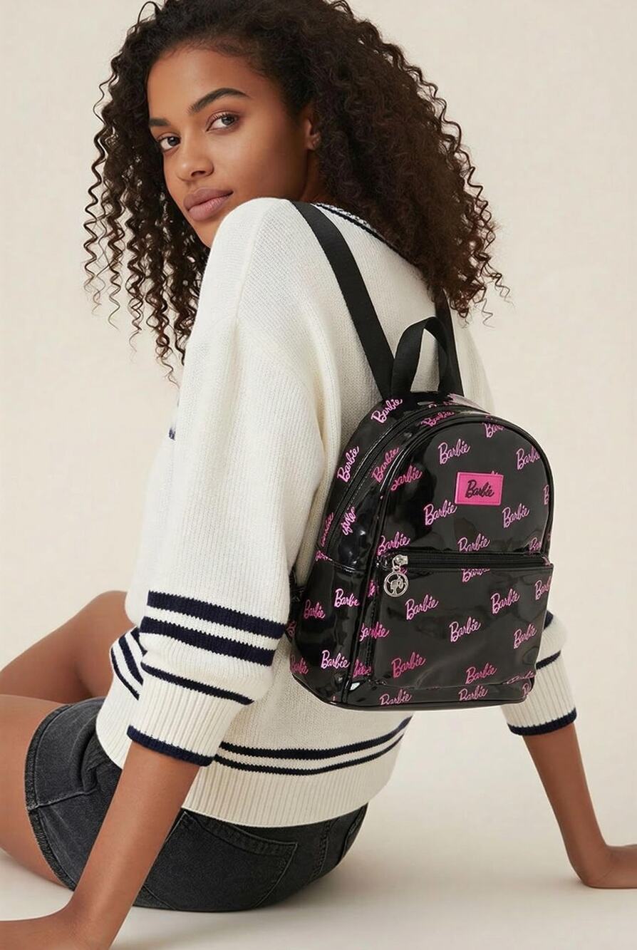 Barbie Logo Miniso BackpackTravel Bag Feminine Y2K Coquette Summer Bag